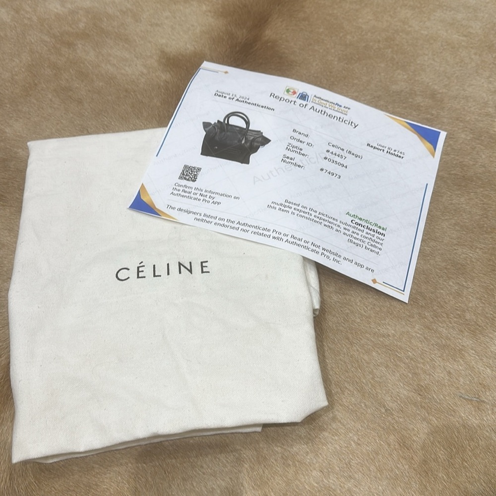 CELINE luxury tote black leather like new with dust bag - Picture 8 of 13